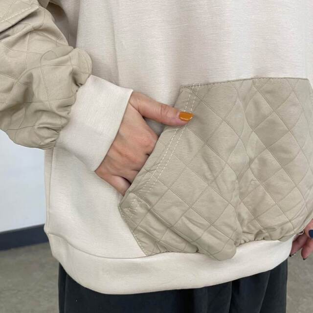 キルト切替プルオーバー