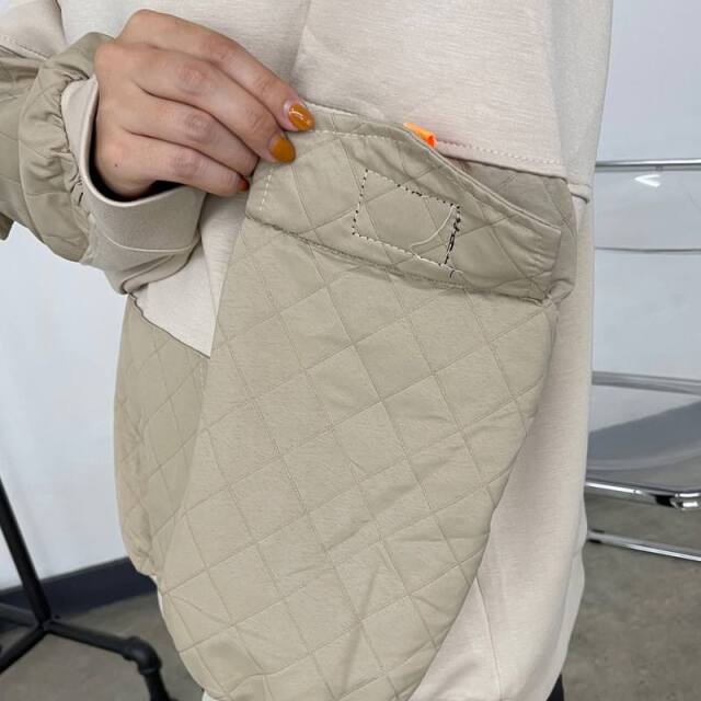 キルト切替プルオーバー