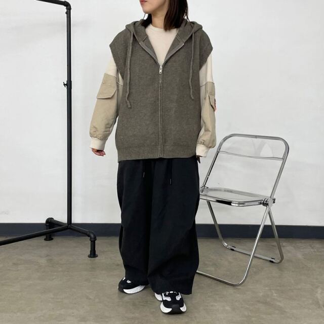 キルト切替プルオーバー