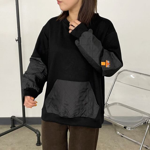 キルト切替プルオーバー