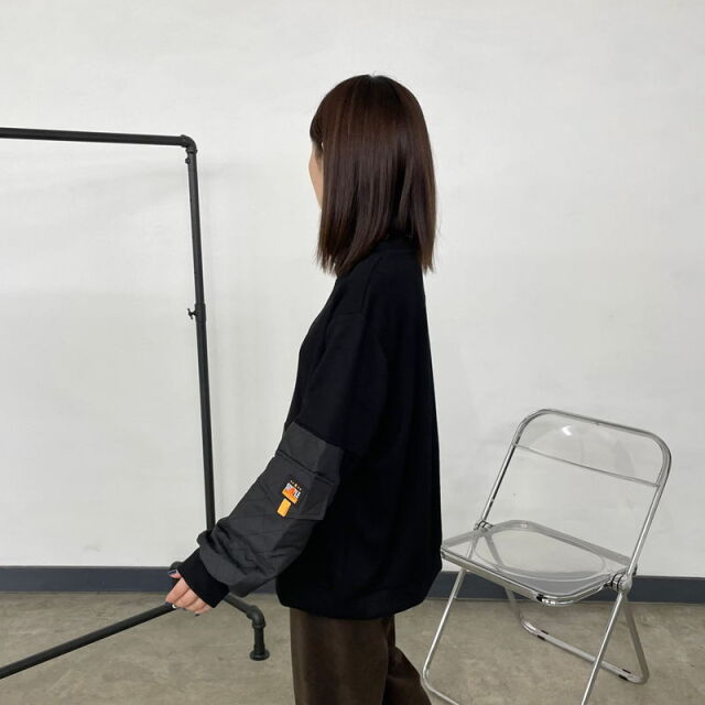 キルト切替プルオーバー