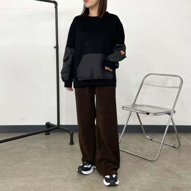 キルト切替プルオーバー