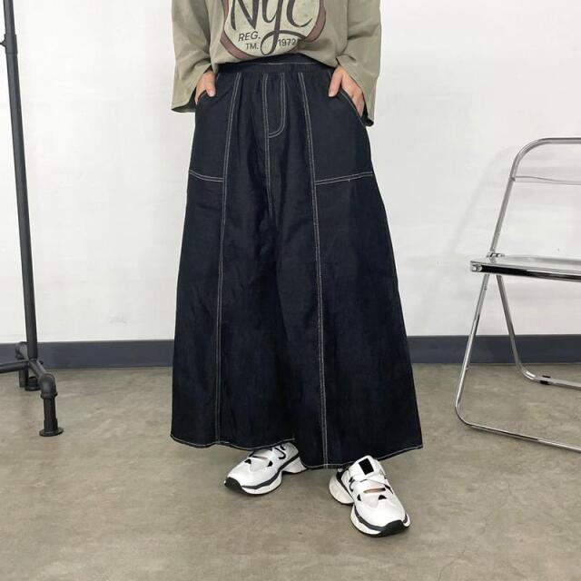 ステッチデニムスカート