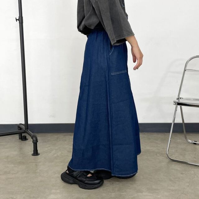 ステッチデニムスカート