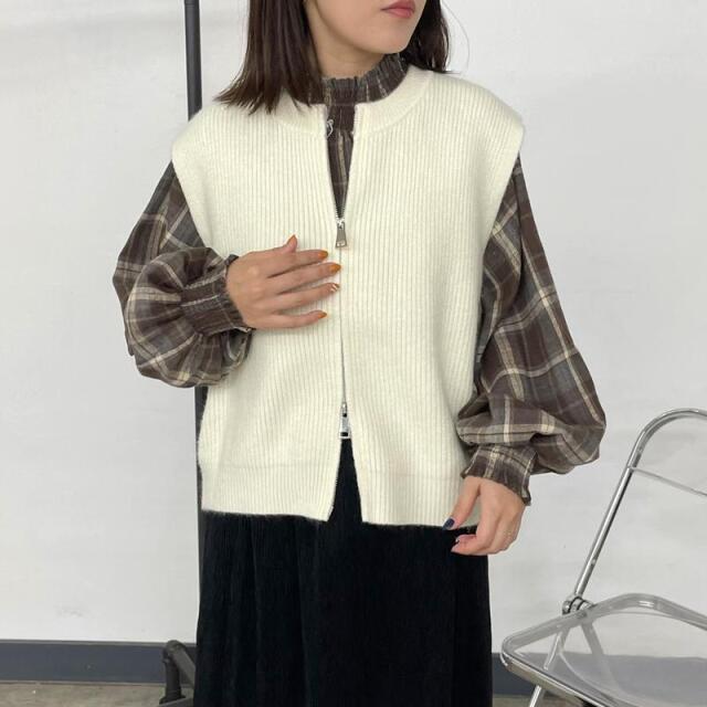 CRB ノーカラーZIPベスト|TiMTiMオンラインストア|レディース