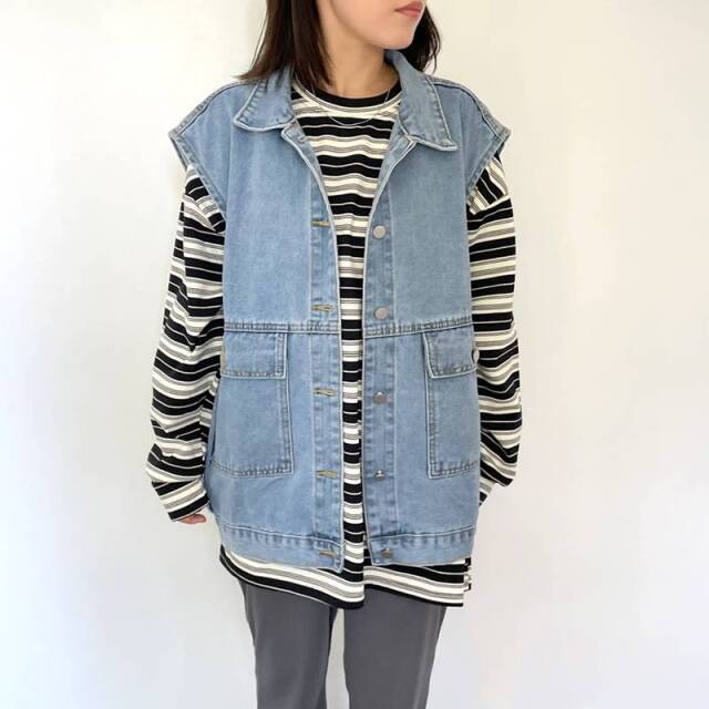 デニムビッグベスト