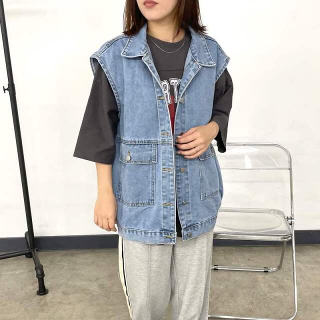 デニムビッグベスト