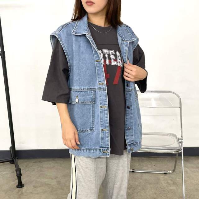 デニムビッグベスト