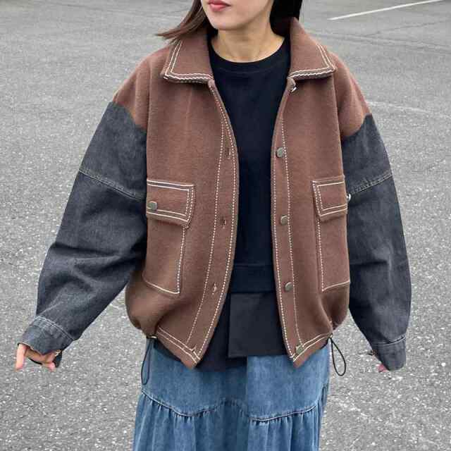 袖デニムジャケット