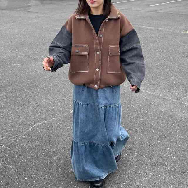 袖デニムジャケット