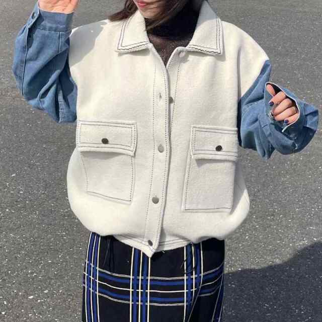 袖デニムジャケット