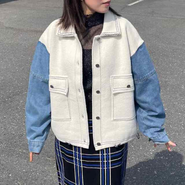 袖デニムジャケット
