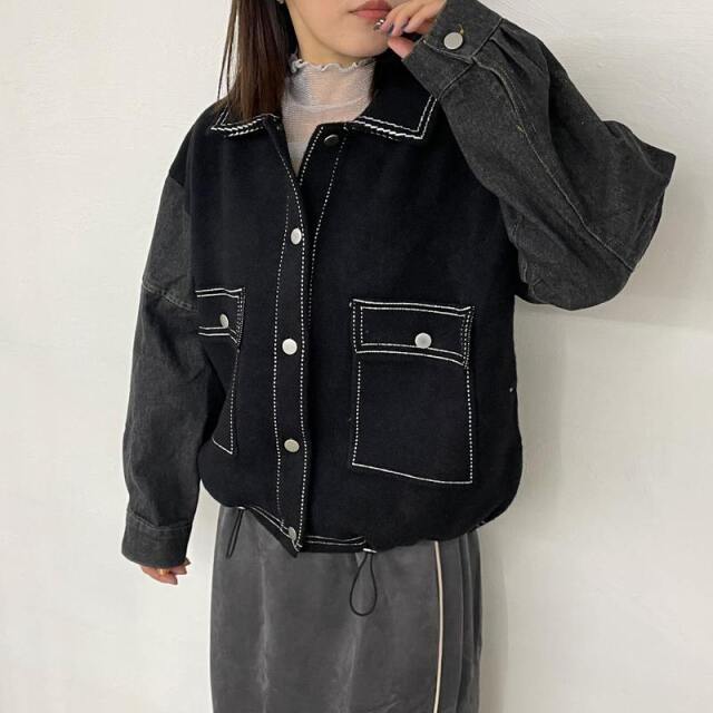 袖デニムジャケット