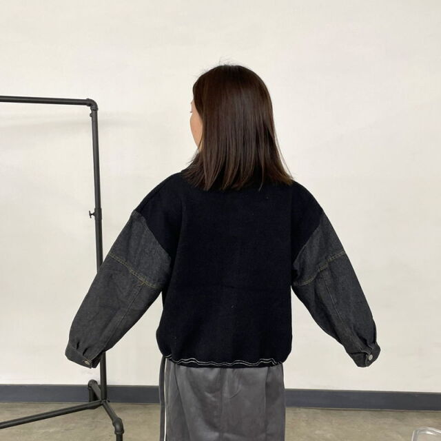 袖デニムジャケット