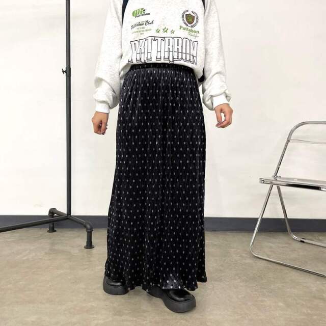 ベロアドットIラインスカート