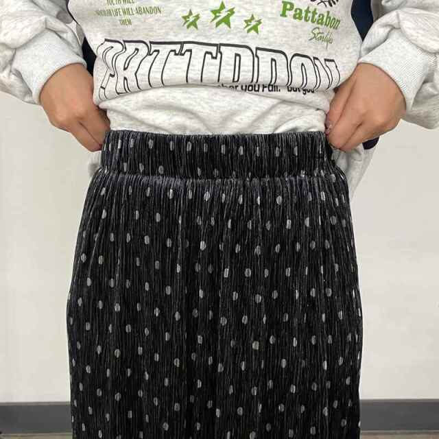 ベロアドットIラインスカート