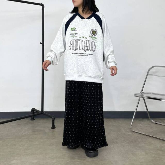 ベロアドットIラインスカート