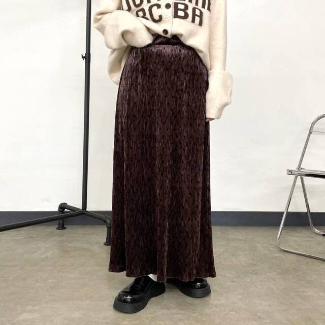 ベロアドットIラインスカート