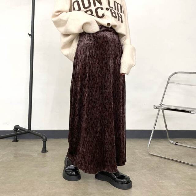 ベロアドットIラインスカート
