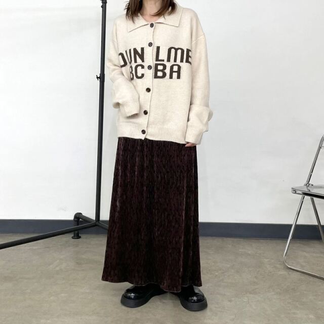 ベロアドットIラインスカート