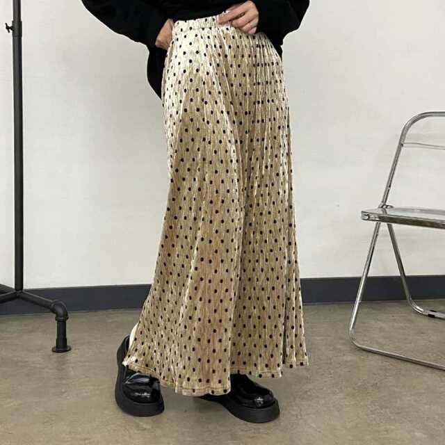 ベロアドットIラインスカート