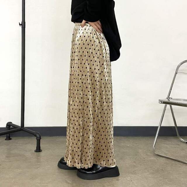 ベロアドットIラインスカート