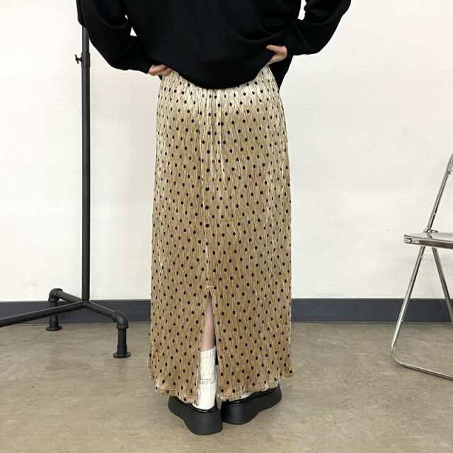 ベロアドットIラインスカート