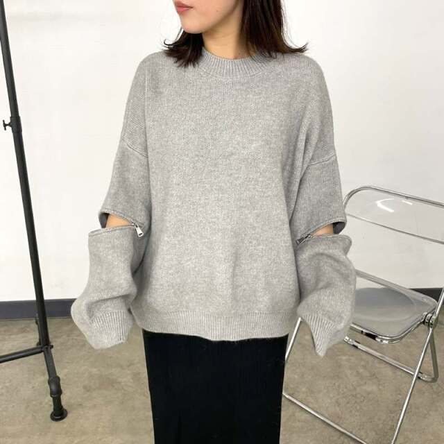 袖ZIPプルオーバー