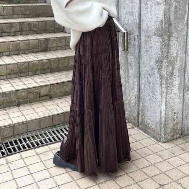 カットスウェードティアードスカート