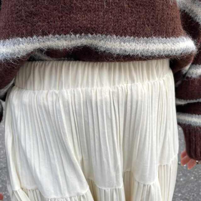 カットスウェードティアードスカート