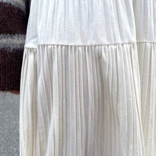 カットスウェードティアードスカート