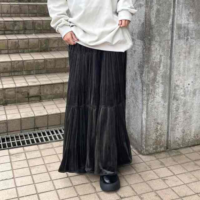 カットスウェードティアードスカート