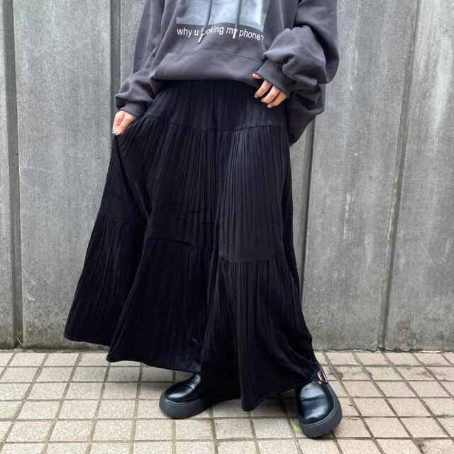 カットスウェードティアードスカート