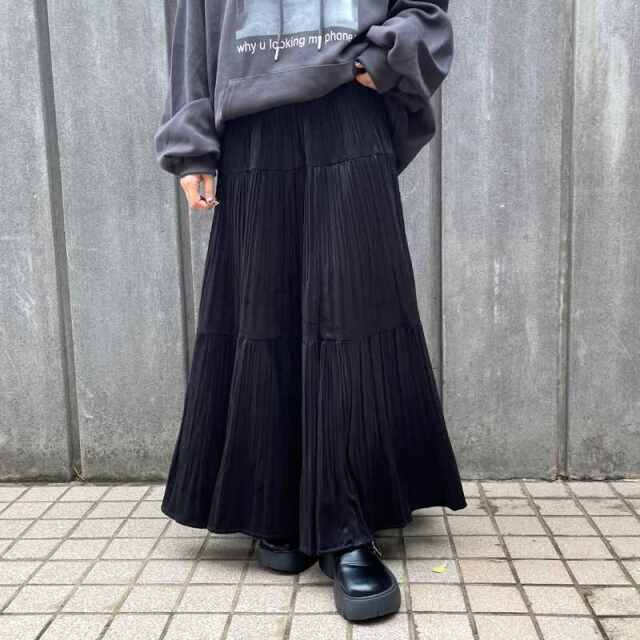 カットスウェードティアードスカート