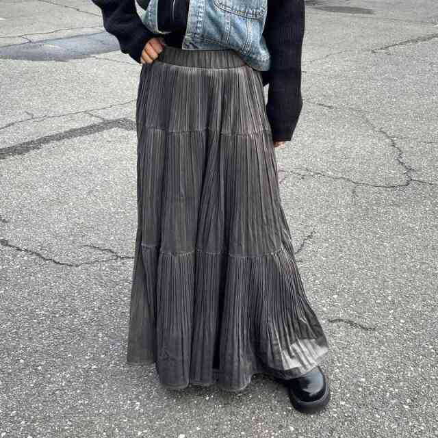 カットスウェードティアードスカート