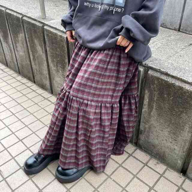チェックティアードスカート