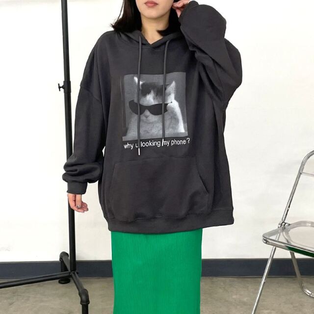 ネコサングラスパーカー