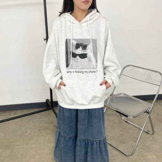 ネコサングラスパーカー