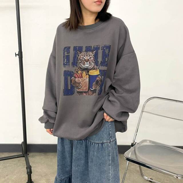 ネコプリントプルオーバー