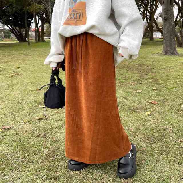 コーデュロイIラインスカート