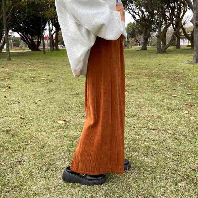 コーデュロイIラインスカート