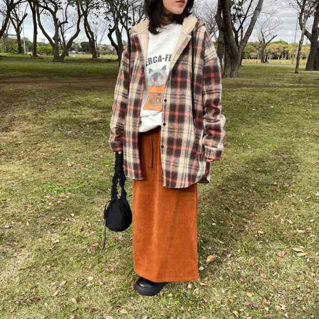 コーデュロイIラインスカート
