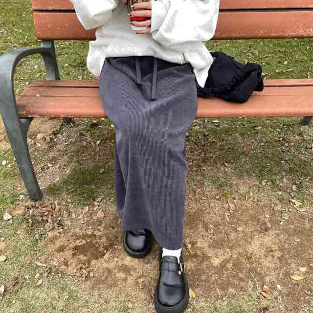 コーデュロイIラインスカート