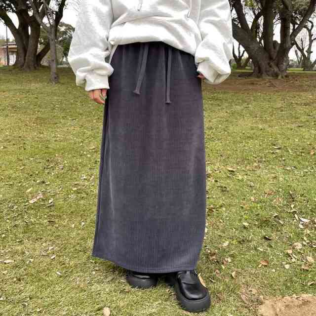 コーデュロイIラインスカート