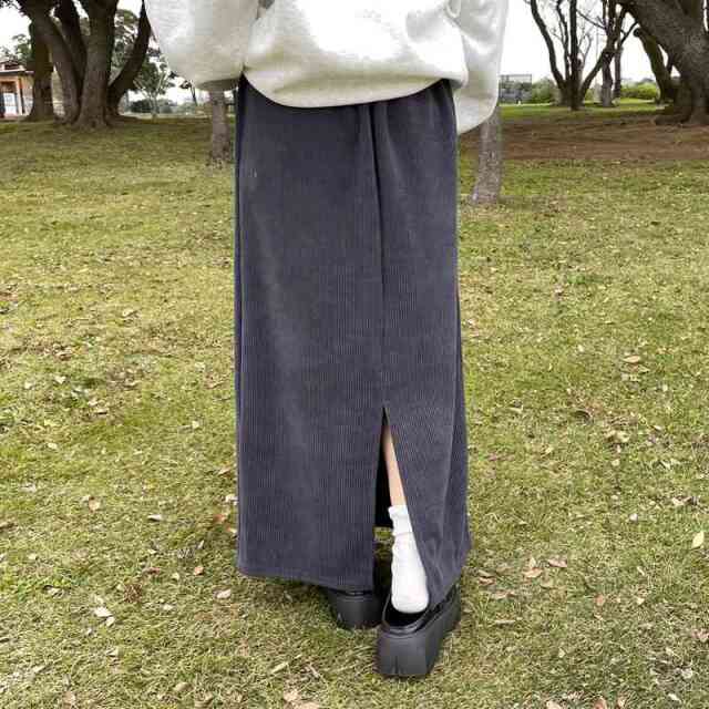 コーデュロイIラインスカート