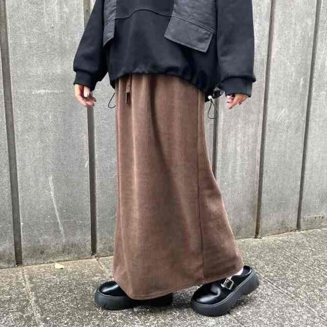コーデュロイIラインスカート