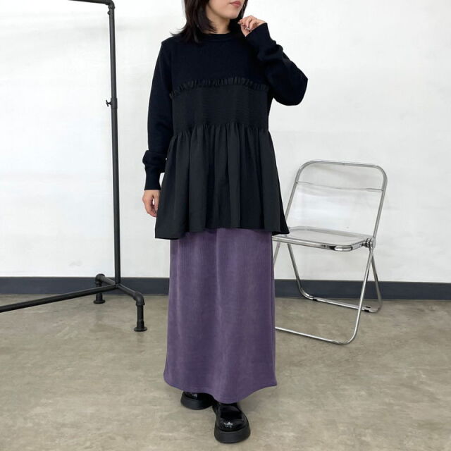 コーデュロイIラインスカート