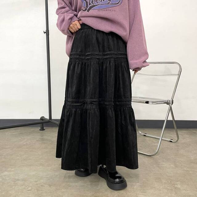 コーデュロイティアードスカート