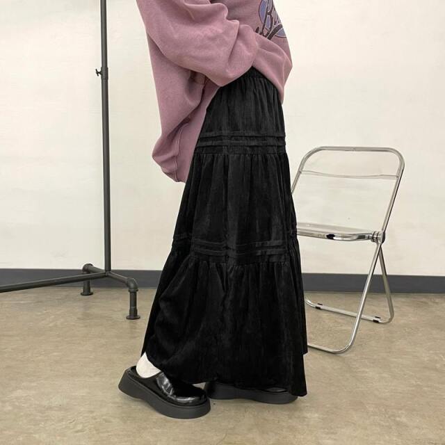 コーデュロイティアードスカート