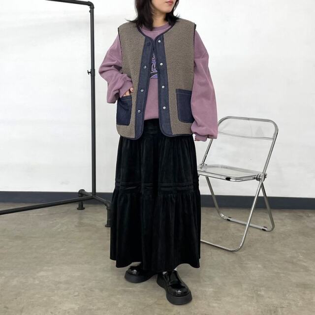 コーデュロイティアードスカート